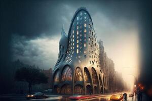 gaudi buildings in new york city illustration photo