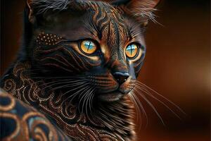 Australia aboriginal cat Portrait illustration photo