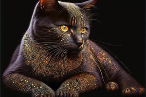 Australia aboriginal cat Portrait illustration photo