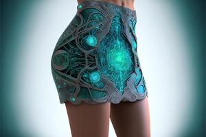 Bio fabric ultra mini skirt of the future illustration photo