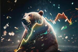 bear as symbol of falling stock market illustration photo