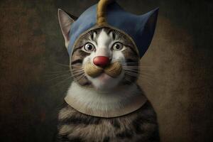 Cat as pinocchio illustration photo