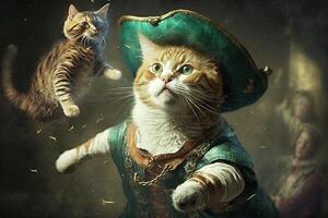 Cat as Peter Pan illustration photo