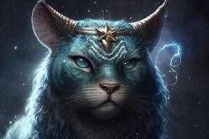 Taurus cat zodiacal sign illustration photo