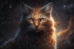 Cancer cat zodiacal sign illustration photo