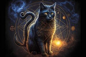 Cancer cat zodiacal sign illustration photo