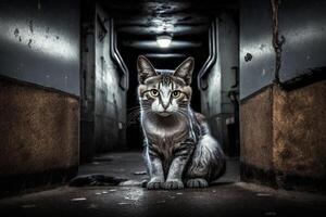 Cat in new york city Underground illustration photo