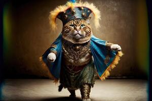 Cat in carnival costume illustration photo