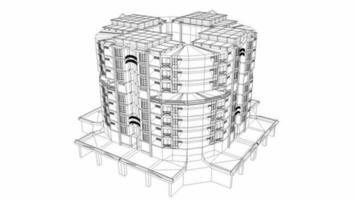 360 Aussicht Gebäude Wirefame, Konstruktion, planen, technisch. video
