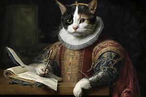 William Shakespeare cat illustration photo