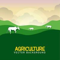 flat design farm landscape vector background