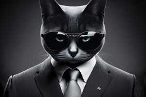 secreto agente gato ilustración generativo ai foto