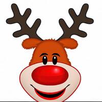 Rudolph el nariz roja reno ilustración, Navidad concepto generativo ai foto