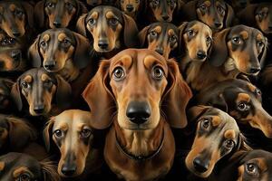 many dogs looking at you illustration photo