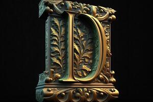 D 3d medieval letter Medieval style alphabet collection letter illustration photo