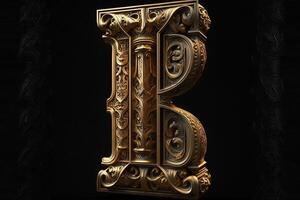 I 3d medieval letter Medieval style alphabet collection letter illustration photo