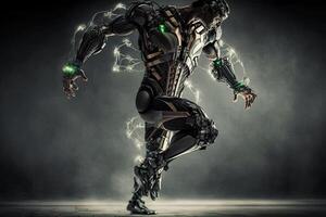 Telekinesis Suit of the future. Advanced suit that amplify the wearer physical abilities illustration photo