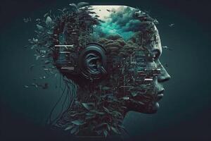 Mind Machine Interface allows you to connect your mind directly to machines and technology, enabling you to control and manipulate digital devices and environments illustration photo