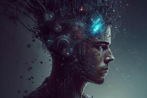 Mind Machine Interface allows you to connect your mind directly to machines and technology, enabling you to control and manipulate digital devices and environments illustration photo