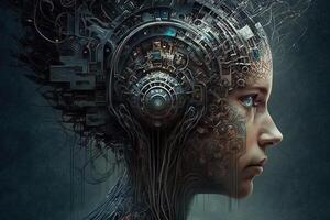 Mind Machine Interface allows you to connect your mind directly to machines and technology, enabling you to control and manipulate digital devices and environments illustration photo