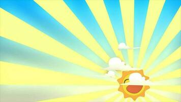 Cartoon look 3d animation, happy sun rising. video