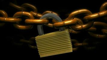 Locked chains, metal, secure, background, safety, guaranty. video