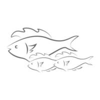 pescado logo vector ilustración diseño