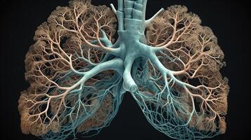 Part of Human Organic - Human Lungs, AI Generative photo