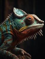 retrato de vistoso lagarto, extremadamente detallado obra maestra, ai generativo foto