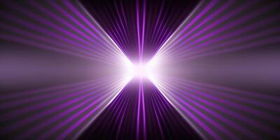 symmetrical purple tech neon light abstract background with lines and shapes. photo