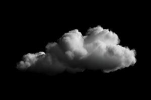 White cloud isolated on black background. photo