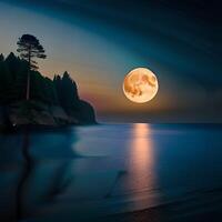 atmosphere on a full moon night. . photo