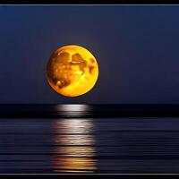 atmósfera en un lleno Luna noche. generado ai. foto