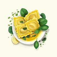 queso italiano alimento, pasta consistente de un relleno cubierto en un Delgado pegar masa. ai generado. foto