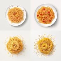 Pasta Italian food made from durum wheat flour mixed with water or eggs. photo