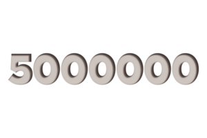 5000000 subscribers celebration greeting Number with marble engraved design png