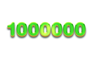 1000000 subscribers celebration greeting Number with candy design png