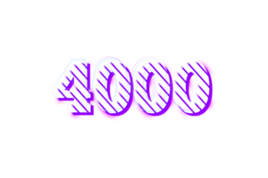 4000 subscribers celebration greeting Number with stripe design png