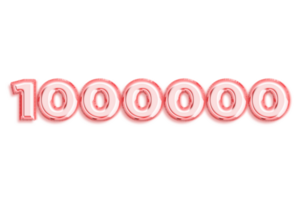 1000000 subscribers celebration greeting Number with rose gold design png