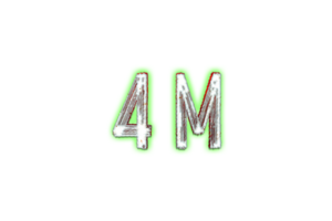 4 million subscribers celebration greeting Number with horror design png