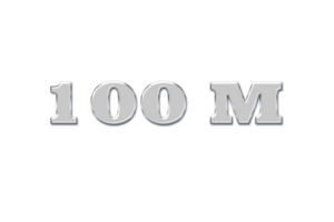 100 million subscribers celebration greeting Number with glass design png