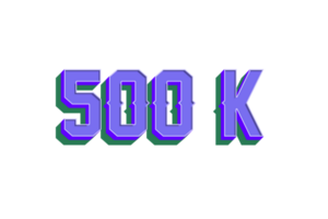 500 k subscribers celebration greeting Number with vintage design png