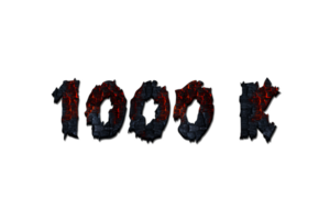 1000 k subscribers celebration greeting Number with burned wood design png