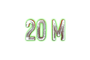 20 miljon prenumeranter firande hälsning siffra med Skräck design png