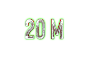 20 millón suscriptores celebracion saludo número con horror diseño png