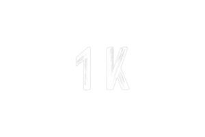 1 k suscriptores celebracion saludo número con tiza diseño png