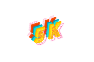 5 k subscribers celebration greeting Number with tech design png