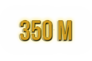 350 million subscribers celebration greeting Number with golden design png