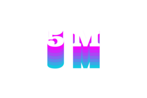 5 million subscribers celebration greeting Number with multi color design png