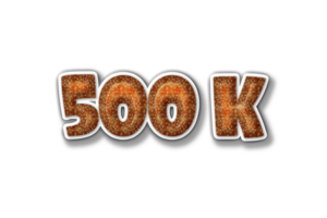 500 k subscribers celebration greeting Number with burger design png